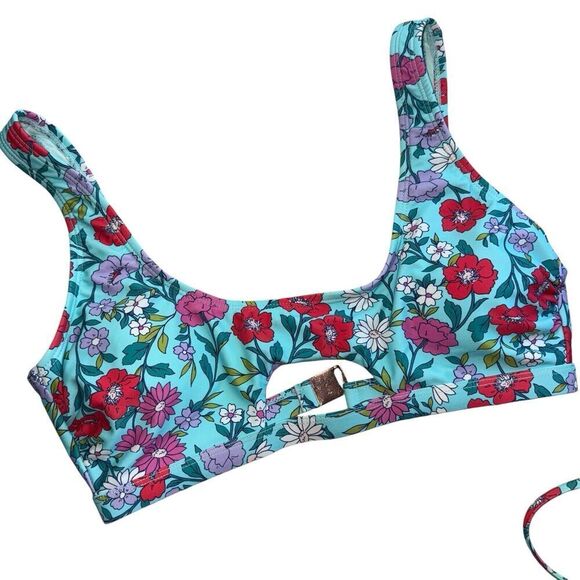 Nanette Lepore Cait Floral Bikini Swimsuit Blue Size 4 NWT - Picture 4 of 11
